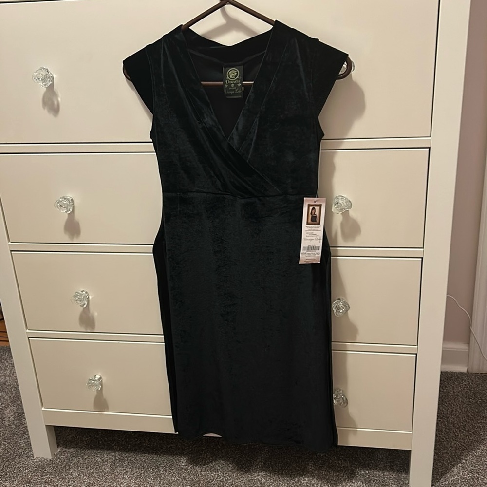 Dracolite Veronique Lortie Bladk Velour Dress. BRAND NEW. Tags still on. Size XS